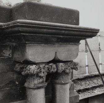 Detail of column capitals and masonry pier above NW abutment