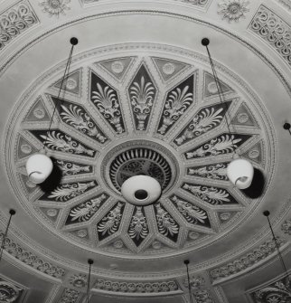 Glasgow, 176 Duke Street, Sydney Place United Presbyterian Church, interior.
Detail of main Church upper gallery ceiling rose.