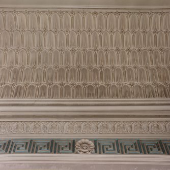 Glasgow, 176 Duke Street, Sydney Place United Presbyterian Church, interior.
Detail of frieze on main Church upper gallery ceiling.