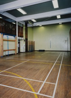 Interior. Administration block, view of end gymnasium