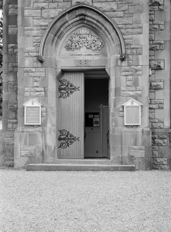 View of door way with 1881 lintel, Duncansburgh Parish Church, Fort William.