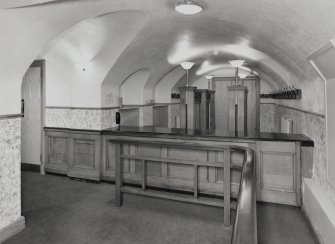 Interior, basement, vaulted cloakroom, view from south