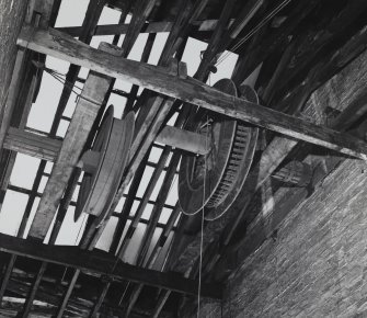 Glasgow, 121 Gorbals Street, Princess's Theatre, interior
Detail of lifting equipment in roof of paint frame.
