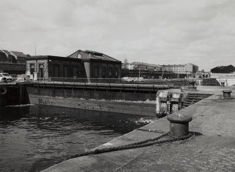 Glasgow, 18 Clydebrae Street, Govan Graving Docks.
General view from East of no.3 graving dock and power/pump house.