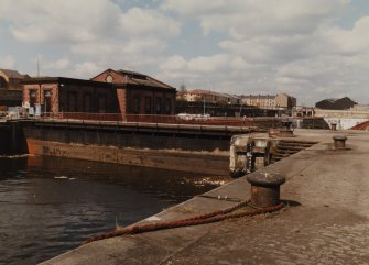 Glasgow, 18 Clydebrae Street, Govan Graving Docks.
General view from East of no.3 graving dock and power/pump house.