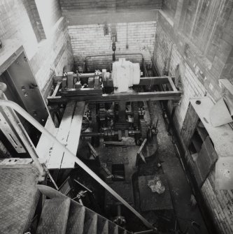 Glasgow, 18 Clydebrae Street, Govan Graving Docks, interior.
General view of hydraulic pump and dock gate drive gear of no.2 graving dock.