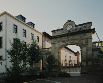 View of 10 - 30 Graham Square through gateway from N