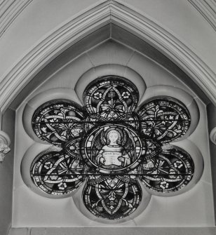 Interior. Apse stained glass window by  Henry Hughes of Ward and Hughes