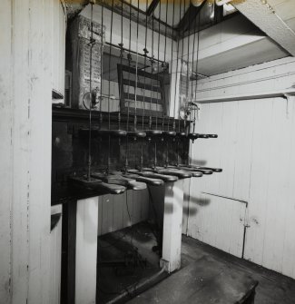 Interior.
Detail of carillon keyboard.
