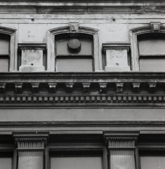 Glasgow, 27-33 Jamaica Street, Central Remnant Warehouse.
Detail of specimen cornice and third floor windows.
