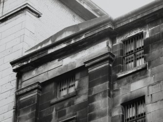 Glasgow, 65-73 James Watt Street, Warehouses.
Detail of sample window and pediment on South-East corner of James Watt Street frontage.