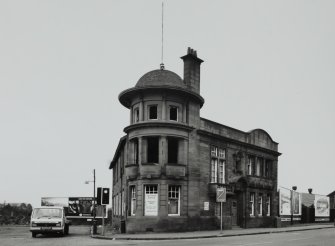 Glasgow, 1 Lloyd Street, Clyde Patent Wire Rope Works.
View from East, showing Dalmarnock Road (ornate sandstone) facade fronting onto Dalmarnock Road.