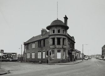 Glasgow, 1 Lloyd Street, Clyde Patent Wire Rope Works.
View from South-East, showing Lloyd Street frontage (left), which is predominantly red brick.