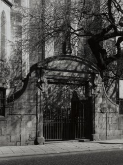 Glasgow, Rutherglen, Main Street, St Mary's Old Parish Church.
General view of Lychgate from South.