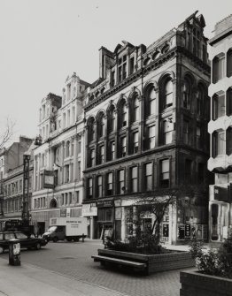 General view of 59 - 79 Buchanan Street, Glasgow, from NE, showing the entrance to Mitchell Lane.