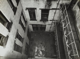 View of rear stairwell, Glasgow Herald Building, Mitchell Street, Glasgow, from above.