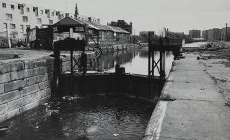 Glasgow, Maryhill, Forth & Clyde Canal, Maryhill Locks.
General view of West lock from North-West.