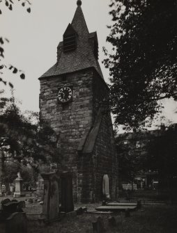 Glasgow, Rutherglen, Main Street, St Marys Old Parish Church.
General view of old church tower from North-East.