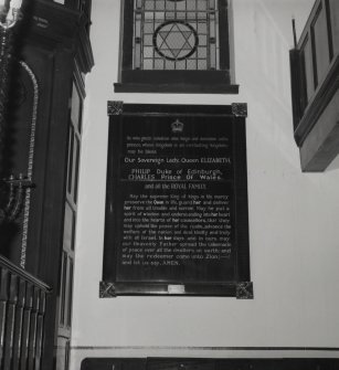 Interior. SE end. View of dedication board