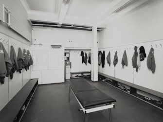 Interior.
View of players' changing room from SW.