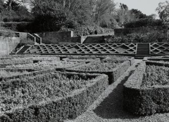 View of formal garden from west