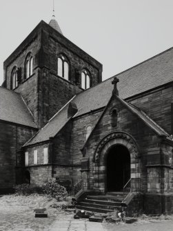 Glasgow, 2 Queen Victoria Drive, Scotstoun West Church.
General view of entrance from W-S-W.