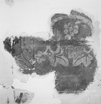 Uncovered segment of painted ceiling, detail