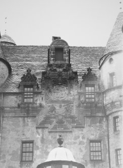 Castle Fraser. Detail of Coat of Arms on N facade.