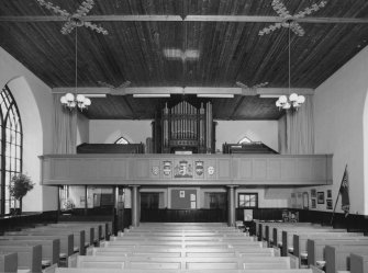 Interior. View of gallery and organ