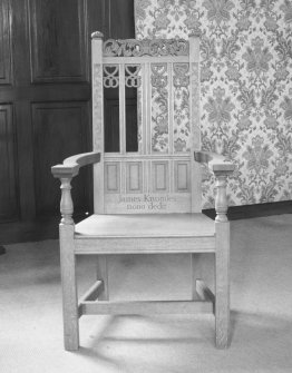 Interior. Minister's chair inscribed "James Knowles Dono dedit"