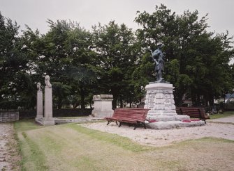 View of War Memorial and Cowdary Memorial from NE