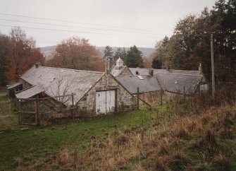 Elevated general view from NNE of steading.