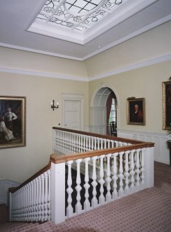 Interior.
View of staircase at first floor landing from S.