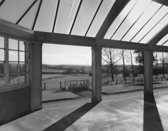 New house of Glack, view from underneath South East verandah to countryside beyond