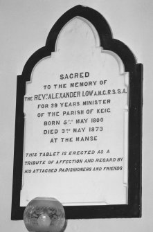 Interior.
Detail of monument to Reverend Alexander Low.