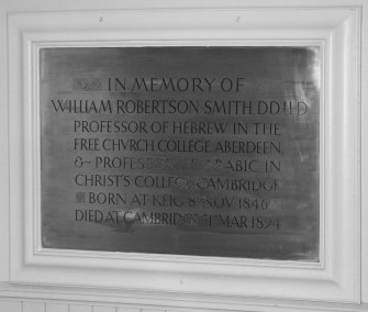 Interior.
Detail of monument to William Robertson Smith.