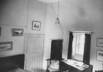 Interior view of Kemnay House showing bedroom.