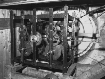 Interior.
Detail of mechanism in clock-tower.