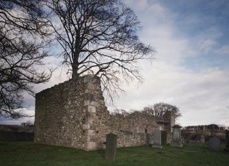 Kinkell, St Michael's Church and burial-ground: external view from WSW.
