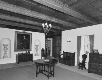 Leith Hall, interior.  West entrance block.  Vestibule: view from South East