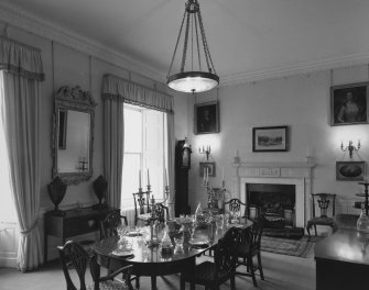Leith Hall, interior.  First floor. Dining room: view from North West