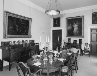 Leith Hall, interior.  First floor. Dining room: view from South East