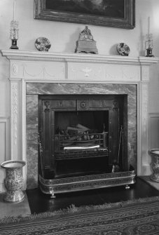 Leith Hall, interior.  First floor. Drawing room: detail of fiereplace