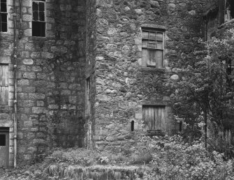 Aboyne Castle.
Blocked openings at base of centre-projection at North side.