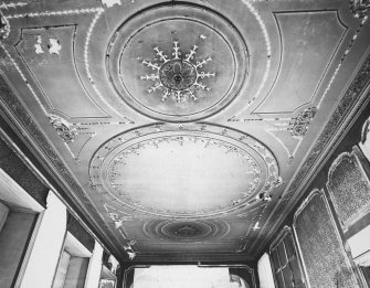 Aboyne Castle.
View of plaster ceiling in first floor apartment of South East wing, interior.