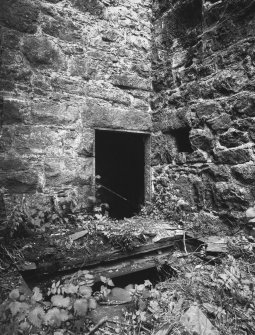 Aboyne Castle, Court Offices.
Detail of doorway opening in re-entrant by North west Round Tower.