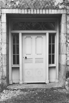 View of door in East elevation of addition.