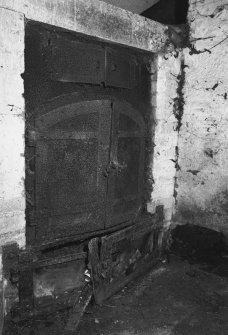 Detail of kiln firebox doors.
