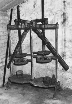 Detail of cheese press.