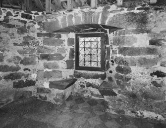 Arbuthnott Aisle, 1st. floor, interior view of window in West wall.